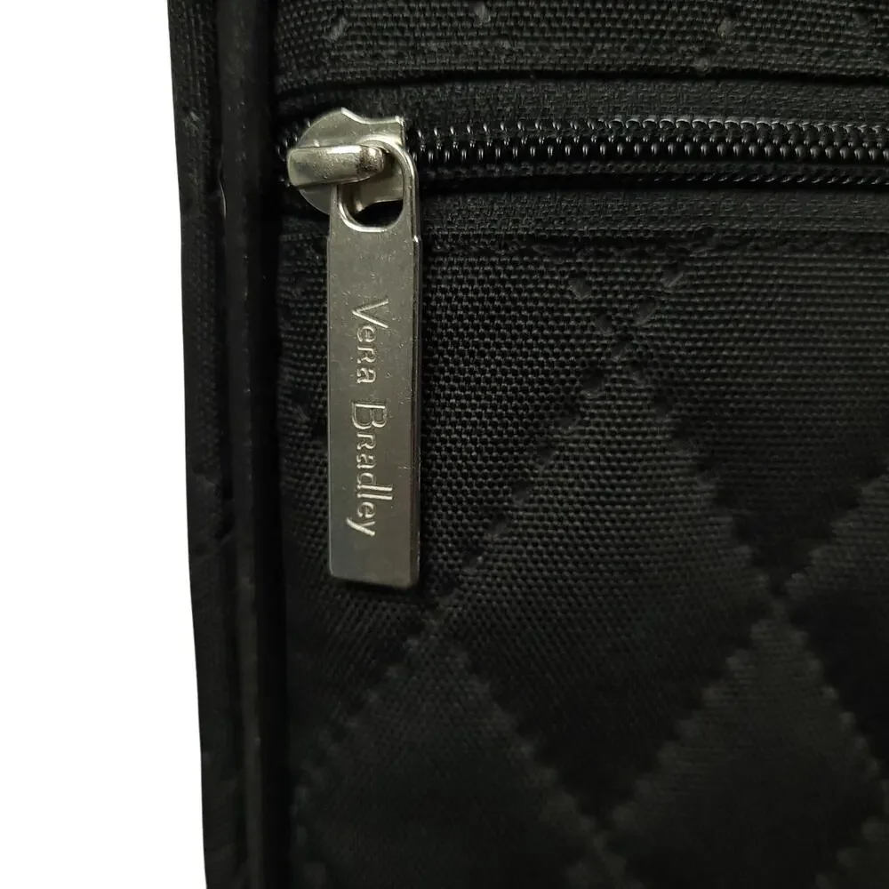 Vera Bradley Quilted Rolling Carry On Travel Bag Luggage Suitcase Black